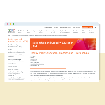 CCEA RSE Hub- Healthy, Positive Sexual Expression and Relationships