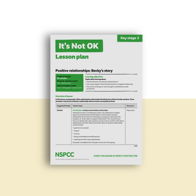 NSPCC | It's Not OK- teaching resources about positive relationships
